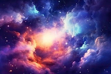 Fototapeta na wymiar Colorful space galaxy cloud nebula. Stary night cosmos.