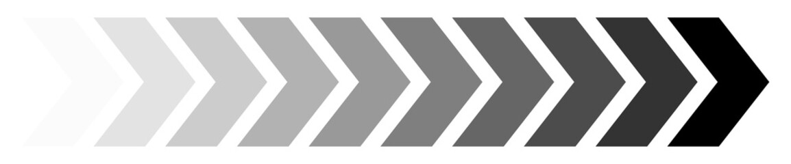 Schwarz grauer Pfeilbanner zeigt nach rechts