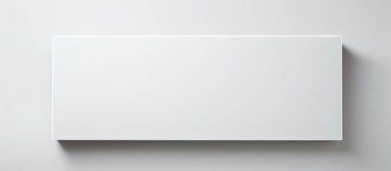 Photo of a minimalist white square object mounted on a wall with copy space with copy space