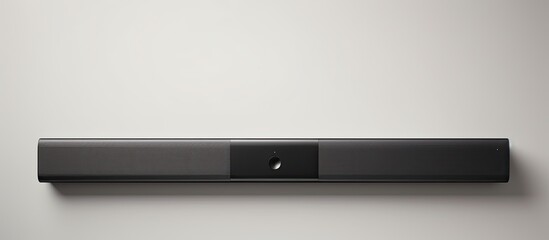 Photo of a speaker mounted on a wall, providing clear sound for an immersive audio experience with copy space