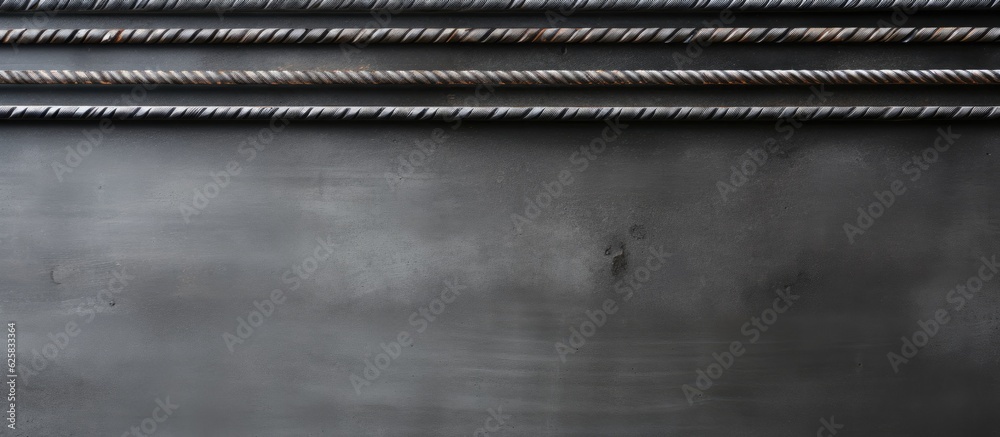 Poster Photo of a metal frame with a rope hanging, creating an abstract and minimalist composition with copy space