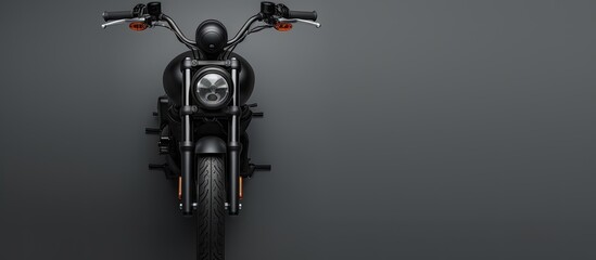 Photo of a motorcycle in a minimalist setting with copy space