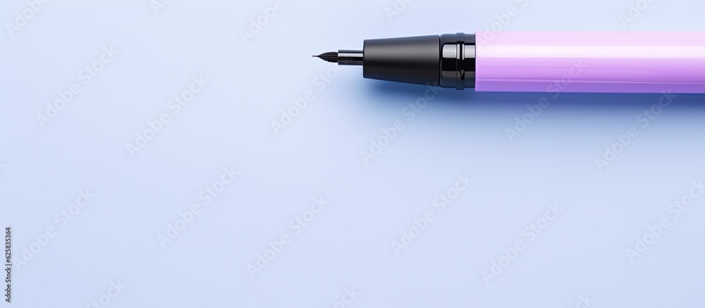 Aufkleber photo of a purple pen on a blue surface with plenty of space for text or design elements with copy s