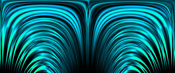 blue art-deco coloured curved design