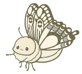 あしを前にのばす蝶