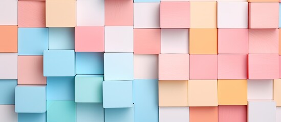 Photo of a vibrant pastel colored wall with empty space for text or design elements with copy space