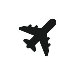 Obraz premium Airplane icon vector illustration. Vector airplane simple flat line style. Black traveling icon. Transportation vector symbol. Flat vector illustration