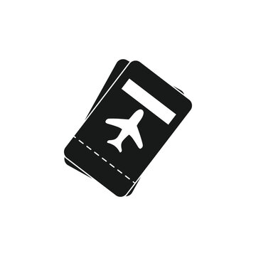Ticket icon on background. vector illustration. Vector airplane simple flat line style. Blank plane ticket icon. Travel symbol. Flat vector illustration