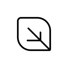 Icon of leaf twig with stroke style, white bacground, foliage, leaf seed