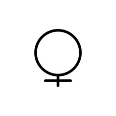 Female symbol with stroke style, white background