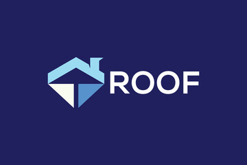 Roof real estate home logo design vector template