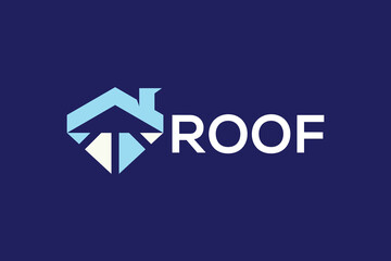 Roof real estate home logo design vector template
