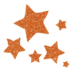 Orange star glitter on transparent background.Star icon