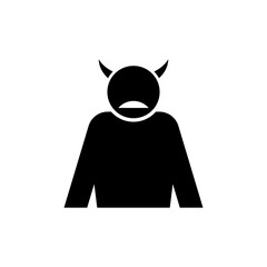 Bad Character Icon. Cruel, Antagonist Symbol  - Vector.     