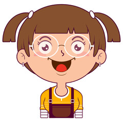 girl happy face cartoon cute