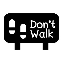 Do not walk on the grass sign icon