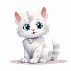 Fototapeta premium cat cartoon clipart vector white background
