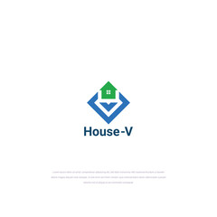 Unique logo design with letter 'V' and a house icon, representing a welcoming and distinctive identity.
