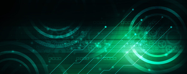 2d illustration Abstract futuristic electronic circuit technology background