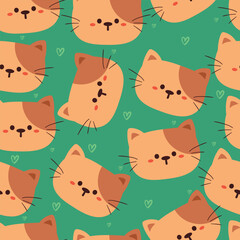 seamless pattern cartoon cat. cute animal wallpaper for textile, gift wrap paper