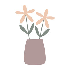 Cute Impasto Tulip Flower icon vector illustration asset element