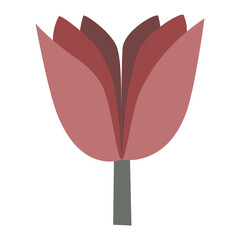 Cute Impasto Tulip Flower icon vector illustration asset element