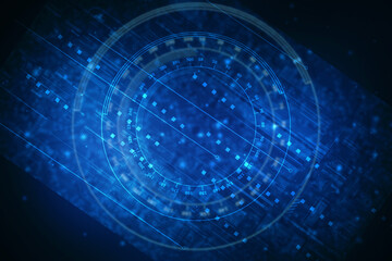 Fototapeta premium 2d illustration Abstract futuristic electronic circuit technology background