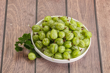 Sweet ripe gooseberries in the bowl