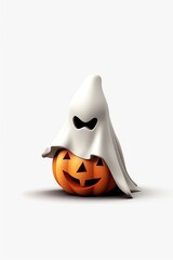 Halloween 3D render character on white background. Generative AI