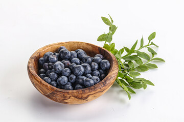 Ripe sweet blueberry in the bowl
