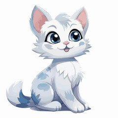 cat cartoon clipart vector white background