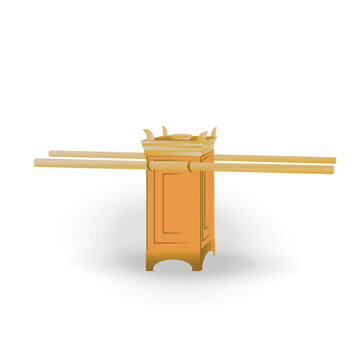 The altar of incense vector illustration. Israel temple service. 