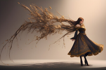 woman in a dress. Generative AI