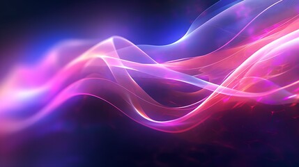 Obraz premium Abstract Neon Futuristic Background with Mesmerizing Pink and Blue Glowing Lines, Web Banner