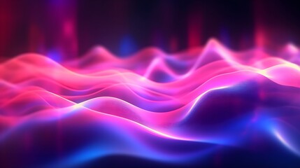 Abstract Neon Futuristic Background with Mesmerizing Pink and Blue Glowing Lines, Web Banner