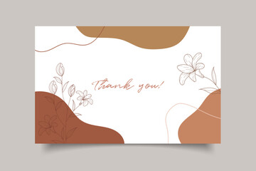 Thank you wedding card aesthetic template design