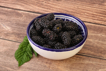 Natural organic blackberry in the bowl