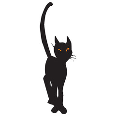 Halloween cat clip art .Cartoon black cat.