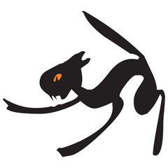 Halloween cat clip art .Cartoon black cat.