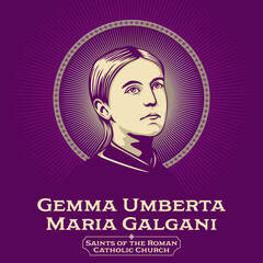 Catholic Saints. Gemma Umberta Maria Galgani (1878-1903) also known as Gemma of Lucca, was an Italian mystic, venerated as a saint in the Catholic Church since 1940. - obrazy, fototapety, plakaty