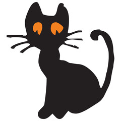 Halloween cat clip art .Cartoon black cat.