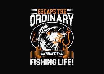 Fish t-shirt design, fishing typography, t-shirt design, fishing element t-shirts, Print for posters, clothing, fishing creative t-shirt design, t-shirt print, Fishing Fisherman, Retro Vintage.