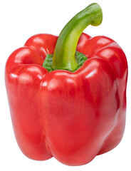 Red Sweet Bell pepper isolated on white background. Sweet pepper isolated on a white background PNG File.