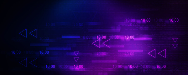 2d illustration Abstract futuristic electronic circuit technology background