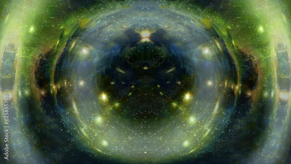 Poster graphic concept of music in space, cosmic sound waves, computer design, music concept. Loop Animation.