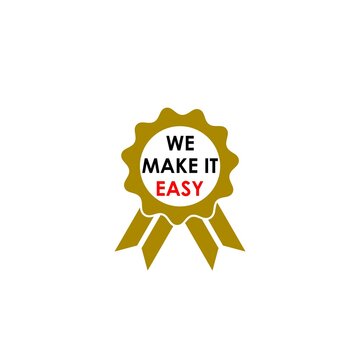We make it easy sign icon isolated on white background