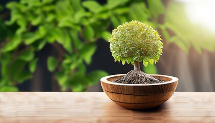 Bonsai Tree in a wooden bowl
