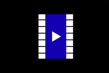 Vector illustration filmstrip in flat style design. Colorful bauhaus  vector icon for  website, mobile app, banner, ui ux, web design, business, marketing, landing, infographics, mockup