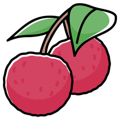 太い線で描かれたカットイラスト / ライチ