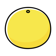 太い線で描かれたカットイラスト / 1個のグレープフルーツ